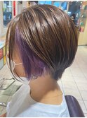 パープルセクションカラー×楽ちんショートスタイル☆