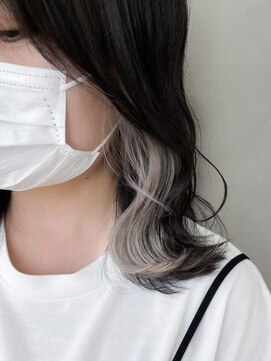 アールプラスヘアサロン(ar+ hair salon) イヤリングカラーホワイトアッシュ