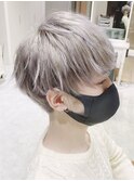原宿表参道　前下がりツーブロック☆ホワイトアッシュグレージュ