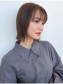 アッシュミルクティー前髪パーマボブ【ボブ/縮毛矯正/北澤華】