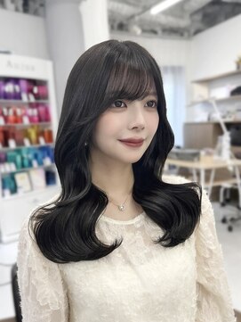 ハピネス 梅田茶屋町店(HAPPINESS) 韓国ヘア/レイヤーロング/ブリーチなし/暗髪/グレージュ