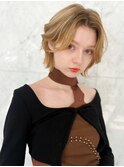  ボブ美髪くびれワンカールハイトーンブロンド