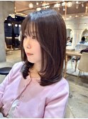 ◯デジタルパーマレイヤーカット顔周り前髪ミディアムロング/9