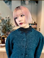 エルム 原宿 表参道(yelm)&nbsp;ピンクベージュ×ボブ/ケアブリーチ/髪質改善/ダブルカラー/原宿