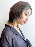 レイヤーカットハッシュカット顔まわりミディアムロング