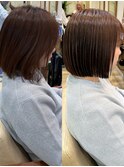 30代ママさん乾かすだけでまとまるボブ髪質改善ストレート[藤沢]