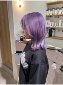色落ちシルバーのライトパープル