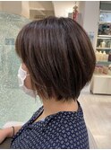 カーキーベージュ_大人ボブ_ハイライト