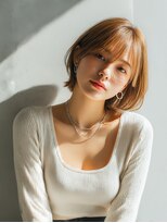 ロッソ 大橋店(Rosso) 横流し前髪の柔らかブラウンボブ【大橋】