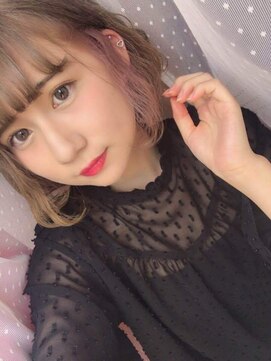 ヘアーデザイン ルシア(Hair Design Lucia) ハイトーンゆるふわボブ×ピンクパープルインナー