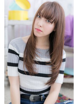 ミック 日暮里店(miq) 縦長Iラインフォルムで！小顔見せ透明感ロングストレート
