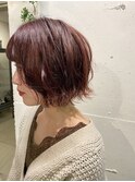 《tomi》ワインレッド系カラーボブスタイル