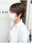 ［OCEAN　Hair&Life]小顔ショート/ハイライトカラー/耳かけ