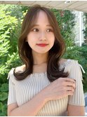 くびれミディ 2way前髪 センター分け韓国風ヘア 新宿 るなstyle