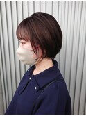 ケアカラー×丸みショートボブ