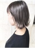 くびレイヤーグレーベージュニュアンスカラー白髪染め白髪ぼかし