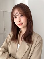 ガーデンヨコハマエスト(GARDEN YOKOHAMA est)&nbsp;くびれヘア　ミディアム　卵形　ブラウンベージュ　ツヤカラー