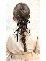 スタイル 横浜(STYLE)&nbsp;横浜／ヘアアレンジ／ハーフツイン／編み下ろし