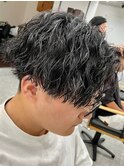 波巻きパーマメンズパーマメンズヘアツーブロックツイストパーマ