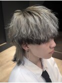 メンズロングウルフ×メンズカット×ブリーチハイトーン
