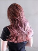 ピンクヘアーピンクグレープフルーツ小顔透明感カラー_ba511951