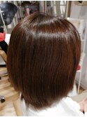 縮毛矯正ストレート/ボブ/ブラウン/縮毛矯正ストレート