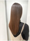 透明感モカブラウン×髪質改善ストレート