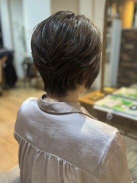 ハートボックス 四谷店(Heart box) 癖を味方に!大人ショート×オリーブアッシュ40代50代60代
