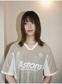 顔周りレイヤー・ベージュブラウン