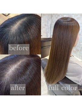 ヴィアスヘアー(vias hair) 秋色ベージュブラウンで、白髪も自然に、上品にカバー