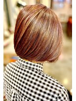 サーティエイト(38) 丸みショートボブ/白髪ぼかし/髪質改善/ヴァイオレット/元町/