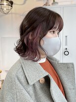 イコ 表参道原宿(ico)&nbsp;インナーカラー ピンクベージュ [ブリーチ２回がおすすめ］