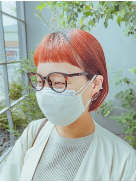 ニコル(Nicoru*) ハイトーンカラー×オレンジカラーがかわいいボブヘアー
