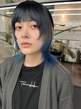 アンドスタイル(&style) 【大名店　江藤】インナーカラー　ネイビーブルー