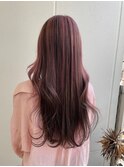 【桑原雪音】ゆる巻き派手髪ピンクベージュ/暖色カラー<原宿>