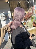 ケアブリーチラベンダーグレージュカラーレイヤーカット韓国ヘア
