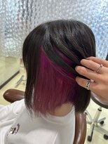 アズール 草加(azule) インナーカラー イヤリングカラー ビビットピンク