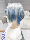 マッシュボブ  ウルフボブ 　イヤリングカラーインナーブリーチ