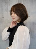 ワンカールボブひし形レイヤーボブエアリーパーマエモージュ