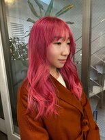 レコ 渋谷(LECO) ストロベリーピンクカラーハイトーンロング
