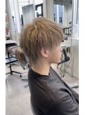 ホワイトブロンド エンドカラー フェイスフレーミング