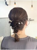 【Three/大分/萩原】結婚式お呼ばれ/編みおろし/編み込み