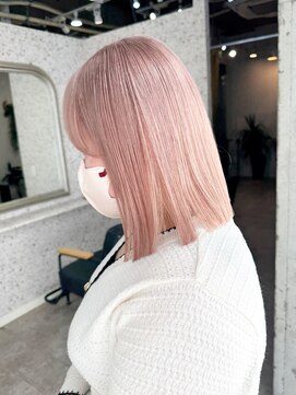 ラニヘアサロン(lani hair salon) ミルクティーベージュカラー/ハイトーン/ケアブリーチ/ボブ