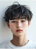 ニュアンスパーマ×メンズ/眉毛/韓国/ブリーチ/パーマ/ブリーチ