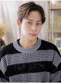 アップバングくせ毛風モテ髪メンズコンマヘアa戸頭20代30代40代