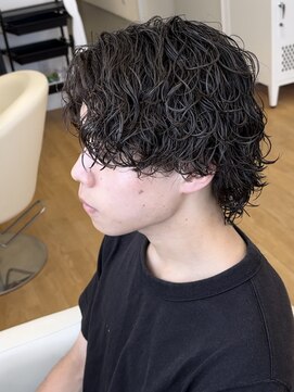 ビカム 名駅(become) 【黒髪サーフカール】名古屋メンズウルフパーマセンターパート