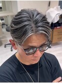 50代40代白髪ぼかしシルバーメッシュバレイヤージュ