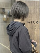 ニコリヘアワークス(nicori hair works)&nbsp;ショート×グレージュ1