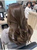 韓国ヘア髪質改善ブリーチなしダブルカラーオリーブベージュ