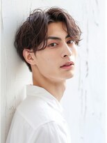 メンズサロン アネロ 名駅(Men's salon anhelo)&nbsp;シャドウパーマ×ツーブロック×センターパート×ビジネスヘア